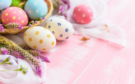 Happy Easter! - easter, egg, card, flower, pink