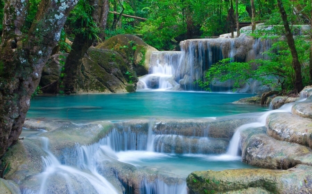 Beauty of Nature - waterfall, forest, trees, thailand