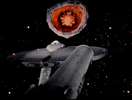 Starship Enterprise and Planet Killer - planet killer, star trek, enterprise, the doomsday machine, star trek original series