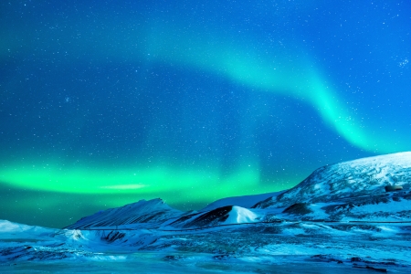 Ocean Snow - night, north pole, stars, arctic