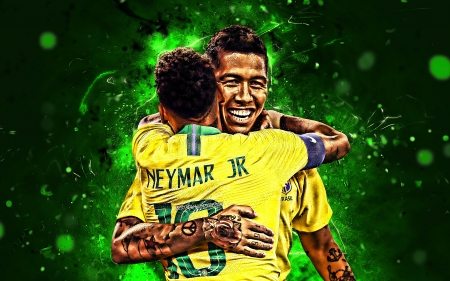 Neymar & Firmino - Soccer, Roberto Firmino, bobby firmino, Brasil, neymar, Neymar, roberto firmino, Brazil