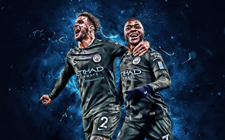 Walker & Sterling - kyle walker, raheem sterling, manchester city, english footballers, manchester city fc, football, soccer