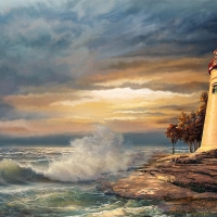 Sunset with Ohio Marblehead Lighthouse