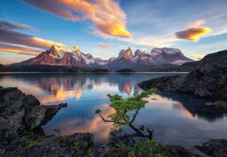 Rocky mountains - Mountains, Lake, Clouds, Sky