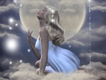 Fantasy Girl on a Cloud