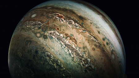 Enhanced The Dolphin Cloud on Jupiter - space, jupiter, fun, planets, galaxies, planet, stars, cool