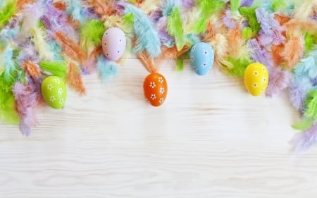 Happy Easter! - feather, easter, colorful, pasti, card, egg