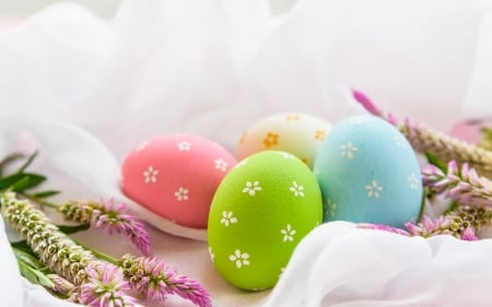 Happy Easter! - easter, blue, green, egg, pasti, pink, pastel