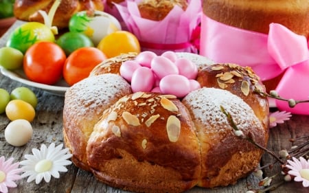 Easter cake - easter, egg, cake, pasti, pink