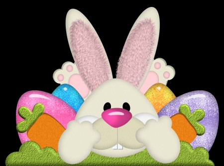 Easter Bunys Face - eggs, easter, fanasty, colored, face, bunny