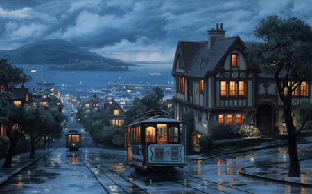 san francisco - house, francisco, san, tram