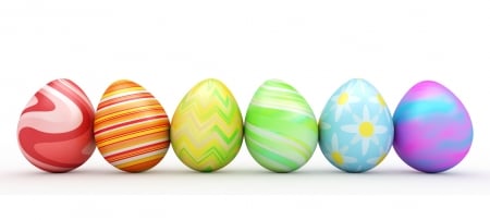 Happy Easter! - easter, colorful, yellow, blue, red, green, egg