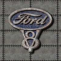 Vintage Ford V-8 old steel Logo-1