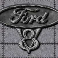 Vintage Ford V-8 old steel Logo-2