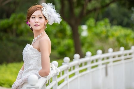 Bride - white, woman, girl, bride, asian, model