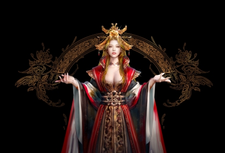 The empress - songhee g, girl, empress, luminos, asina, red, black, fantasy