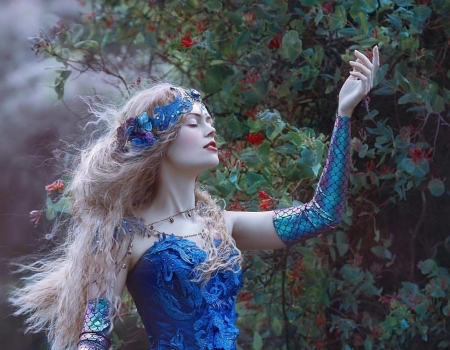 Beauty - woman, agnieszka lorek, girl, blue, fairy, model