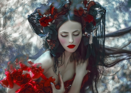 Beauty - woman, red, model, girl, agnieszka lorek