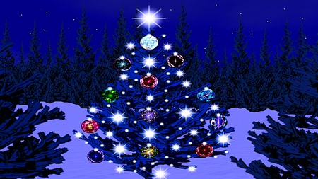 Christmas Tree - beauty, amazing, gorgeous, warm, blue, wonderful, lovely