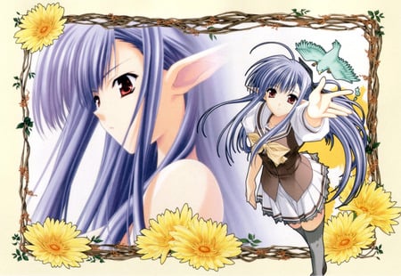 Shuffle! - anime, blue hair, shuffle, girl