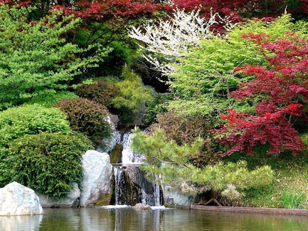 waterfalls into a lake - cool, waterfalls into a lake