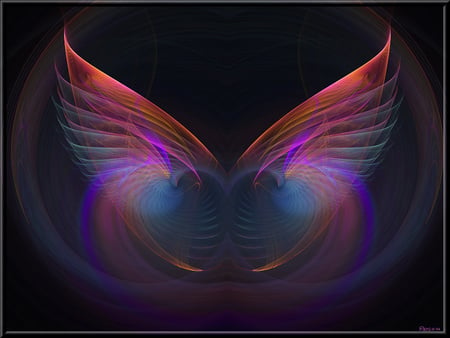 cool free desktop wallpaper digital art fractal ANgelicus Moonchilde.jpg - colorful, angel, wings