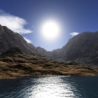 Sunrise in Between Mountain Reflection