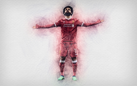 Mohamed Salah - forward, mohamed, lfc, ynwa, footballer, football, egyptian, sport, liverpool, soccer, liverpool fc, art, mohamed salah, egypt, drawing, mo salah, player, salah