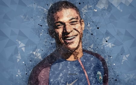 Kylian Mbappé - french, kylian, football, paris, paris saint germain, mbappe, soccer, psg, art, kylian mbappe