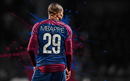 Kylian Mbappé - football, paris saint germain, mbappe, french, soccer, art, kylian mbappe