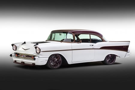 1957-Chevy-Bel-Air - Muscle, Classic, Bowtie, GM, White