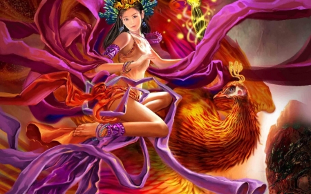 Magic Princess - vibrant, fantasy, woman, princess, colors, asian, arts