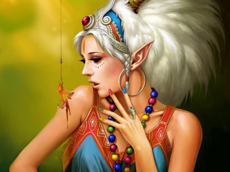 Fantasy Woman - white, woman, ears, elf