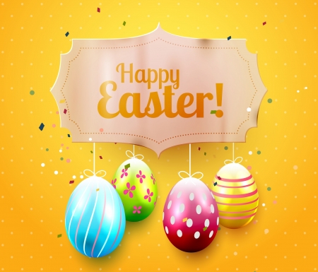 :) - easter, red, card, egg, yellow, blue, green