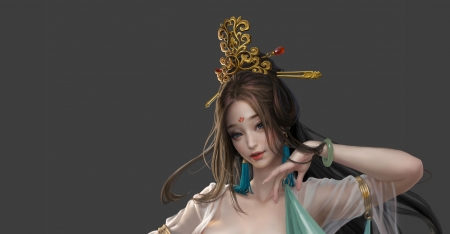 Princess - miuyang, fantasy, girl, miu yang, asian, diaochan, luminos