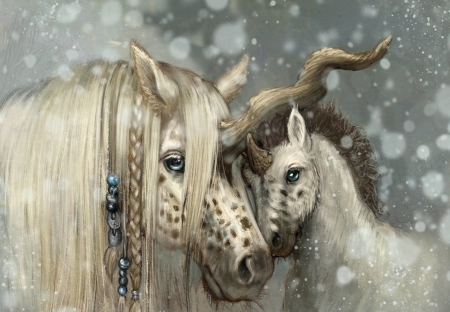 :) - horse, cute, baby, frumusete, unicorn, fantasy, luminos, cal, kirileonard