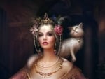 Lady with cat