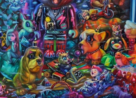 :) - fantasy, world, caine, aof smith, dog, colorful