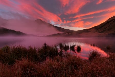 Sunrise on Moke Lake, New Zealand