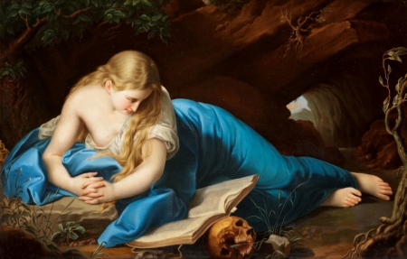 :) - painting, art, girl, pompeo girolamo batoni, blue, pictura, book