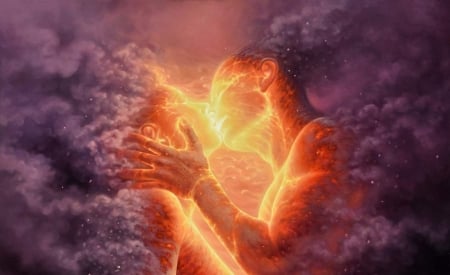 Kiss - girl, orange, man, pictura, fantasy, purple, tomasz alen kopera, painting, kiss, couple, art