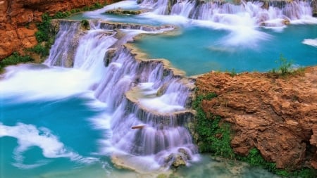 Impressive Waterfall - tropical, cascades, rocks, river