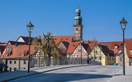 Town in Germany - houses, street, town, germany