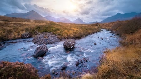 MOUNTAIN STREAM - nature, splendor, landscape, mountains, rocks