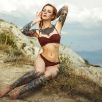 Tattooed Bikini Model ~ Yana Sinner