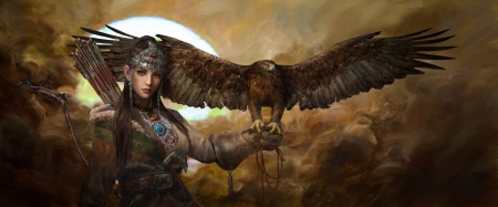 Girl with eagle