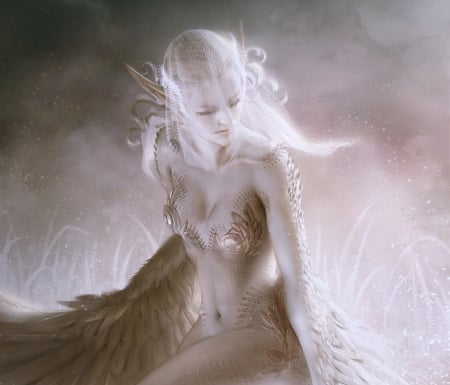 Seraph - seraph, justice wong, art, angel, girl, luminos, fantasy