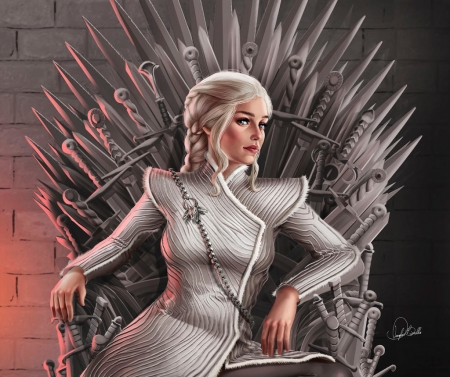 Daenerys - daenerys targaryen, douglas bicalho, art, girl, luminos, game of thrones, fantasy