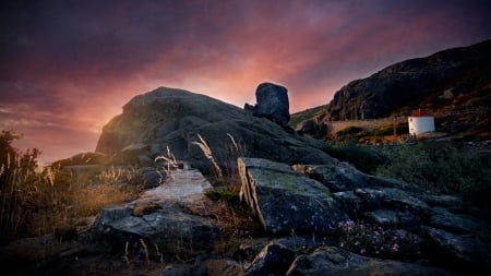 Coastal Cliffs - nature, lighthouse, sunset, cliffs