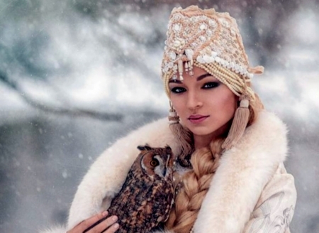 Ethereal Russian Beauty - russian, beauty, hat, etheral, woman